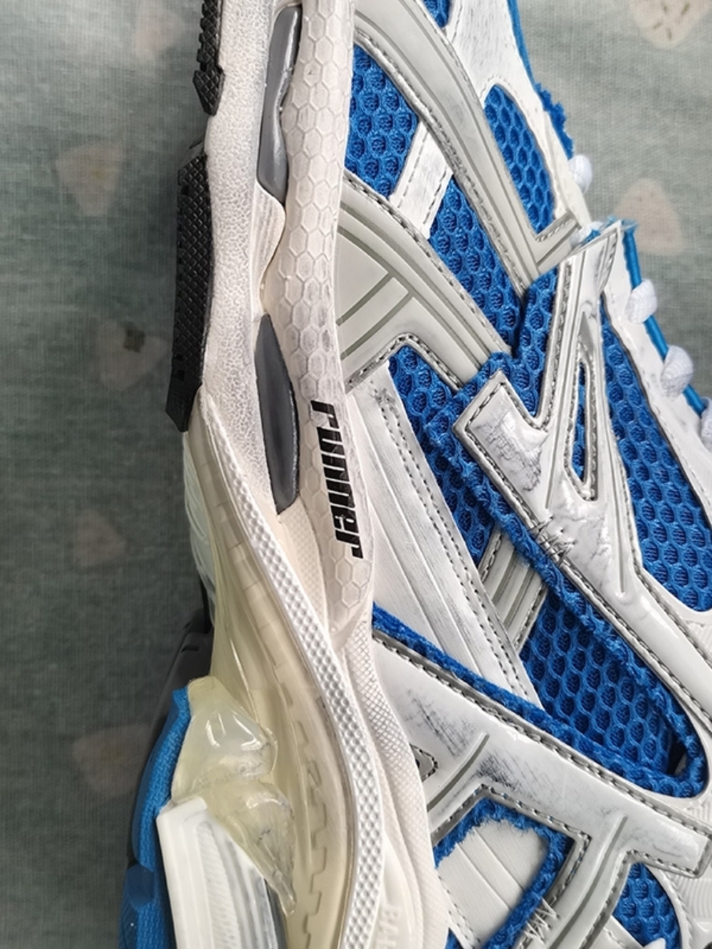 Balenciaga Blue, White & Silver Runner Sneakers - Picture 10 of 10